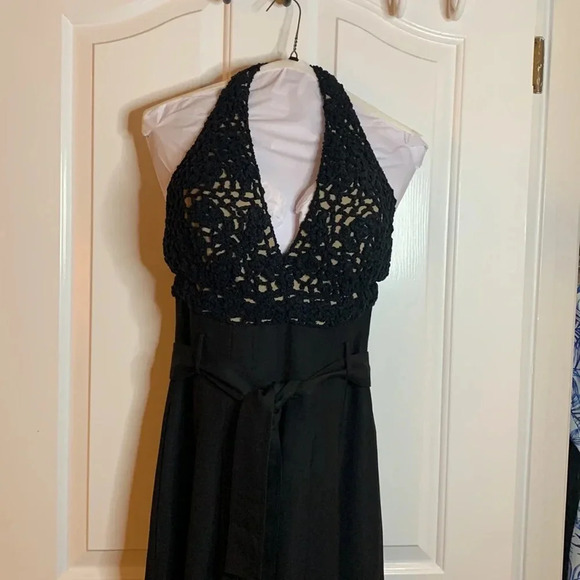 LIKE NEW BRUNELLO CUCINELLI Lace-Effect Halter Jumpsuit size L black - Picture 2 of 15